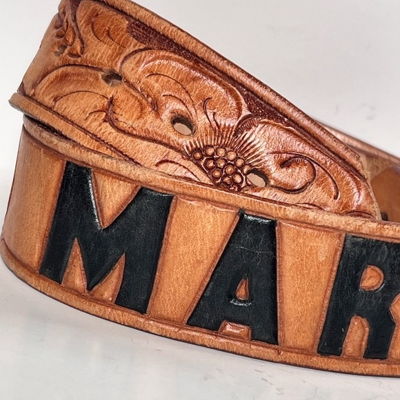 Vintage Leather Tooled Belt “Marg” Western Festival Coastal Cowgirl main image 6